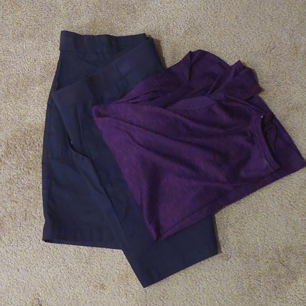 Faded glory, 2x (18w-20w) top and Lee regular fit skort that is mid rise
